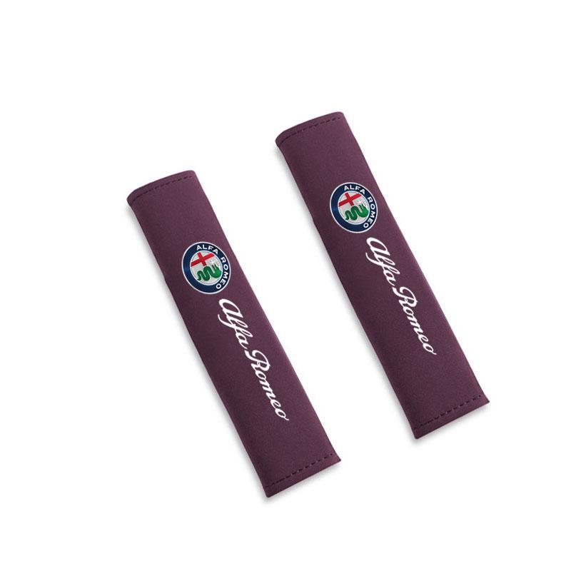 MGBE8 Car Seat Belt Covers Shoulder Pad Seat Belt Cushion For Alfa Romeo STELVIO Giulia 159 Giulietta 147 Mito 156 MTO Car Accessories