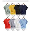 [1/2style] Nibunnoichi Style Blouse, Shirt, Tucked Hem, V-Neck Top, Short Sleeves, Skipper Top, Roll-Up, Office Wear, Women's (Gray, M)
