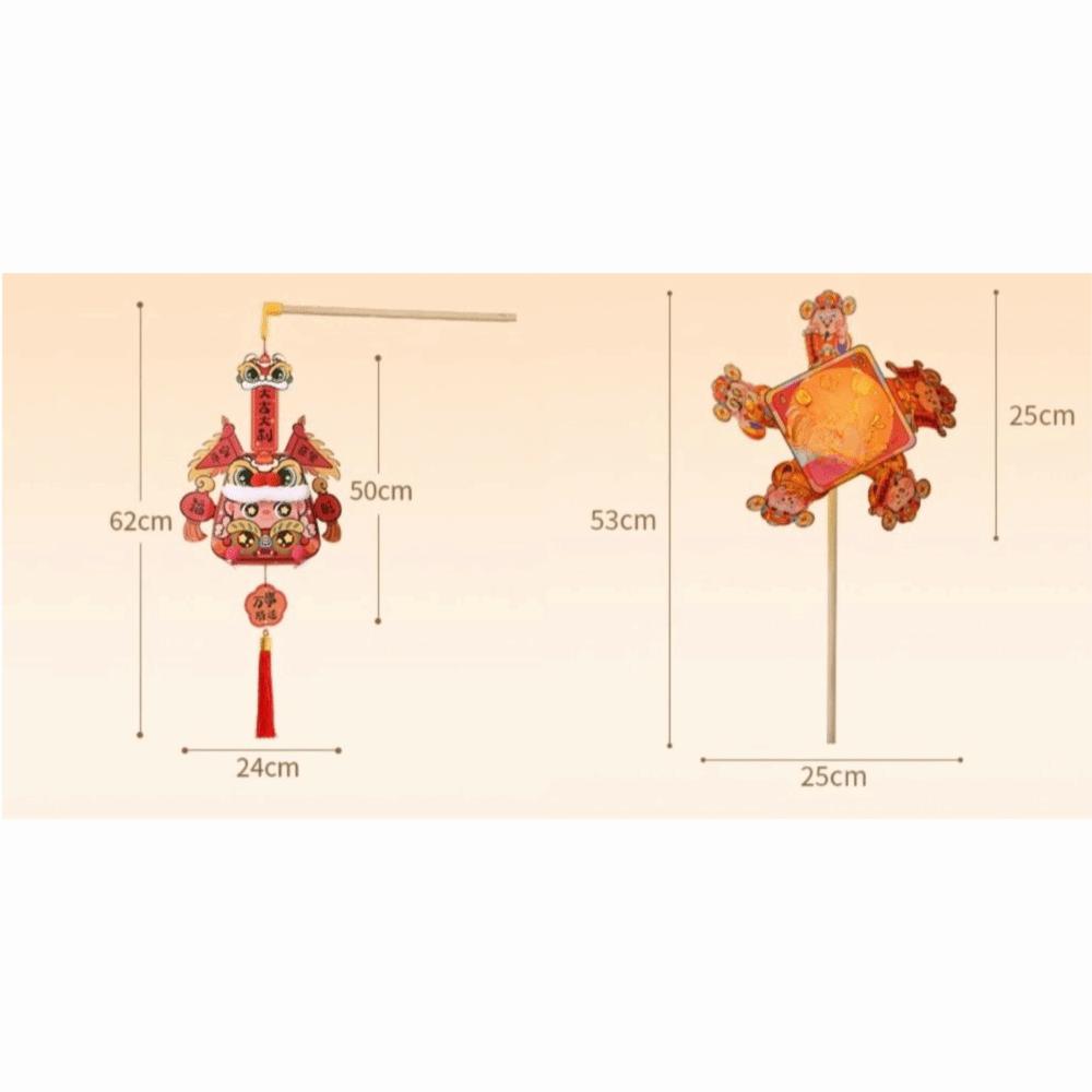 Rotating Children's Lantern Lion Dance Chinese New Year Lantern Glowing Windmill Lantern  Kids Gift