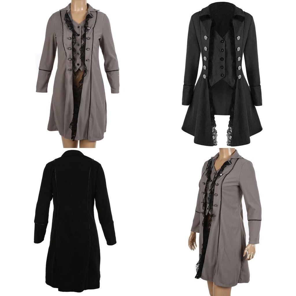 Vintage Gothic Men's Steampunk Corset Coat For Halloween Party