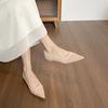 Flat Bottom Pointed Single Shoes Women's Summer with Skirt Splicing Commuter Women's Shoes