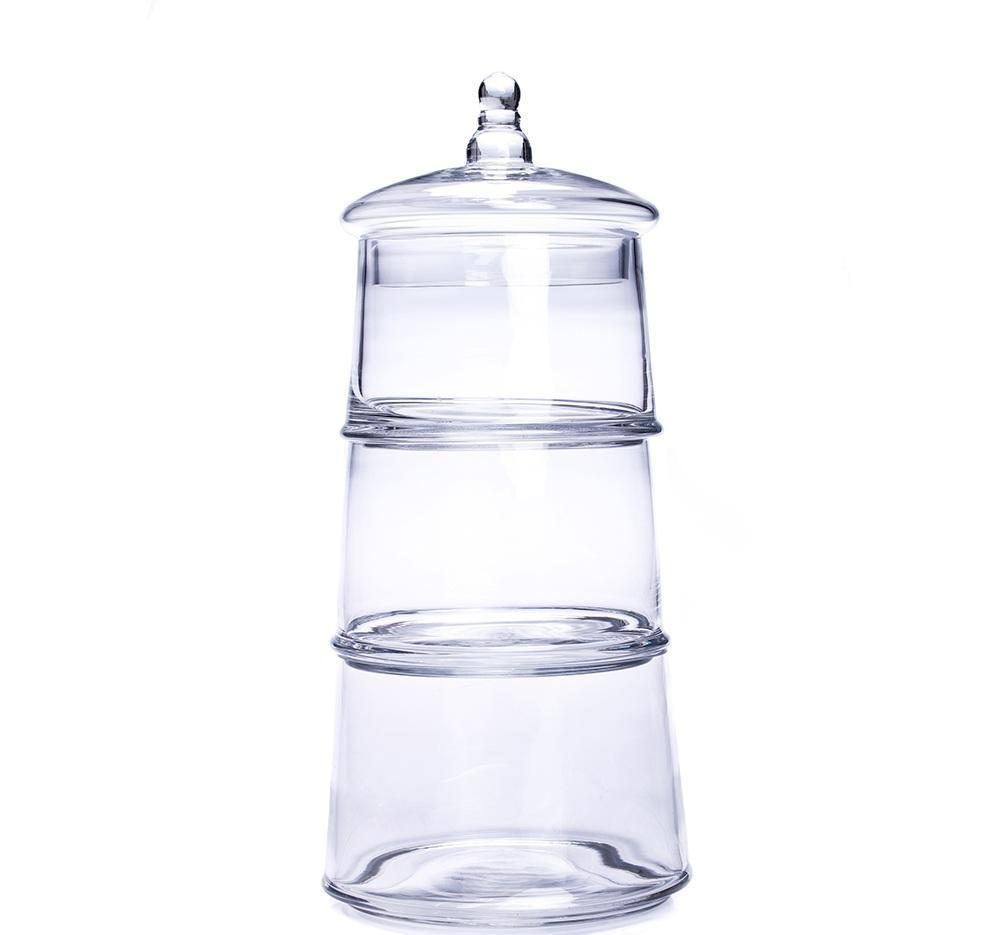 3-Tier Glass Cookie Jar Candy DUKA