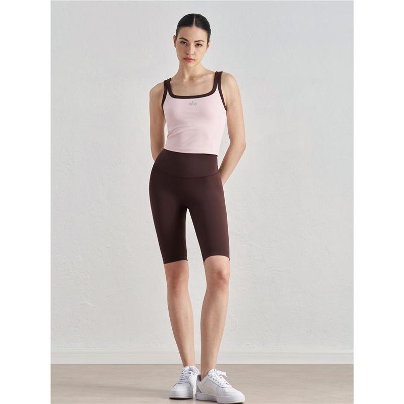 Chaleco de Yoga Deportivo Retro Americano con Cuello en U - Top de Fitness para Mujer