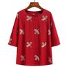 Summer Suit Printed Ladies Short-sleeved Cotton and Linen Loose Summer Clothes Two-piece Suit Plus Size