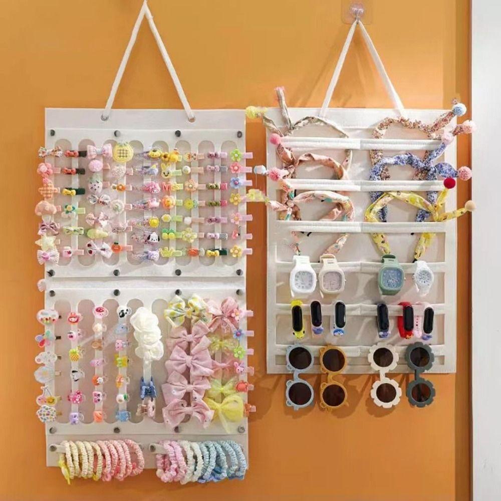 

Large Capacity Headband Holder Wall-Mounted Hair Clip Storage Hanger for Girl Room