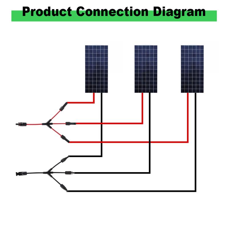 Solar Panel Cable Y Connector 3 to 1 Solar Panel Plug Solar Branch Adapter Photovoltaic Connectors Panel Cables Distributor