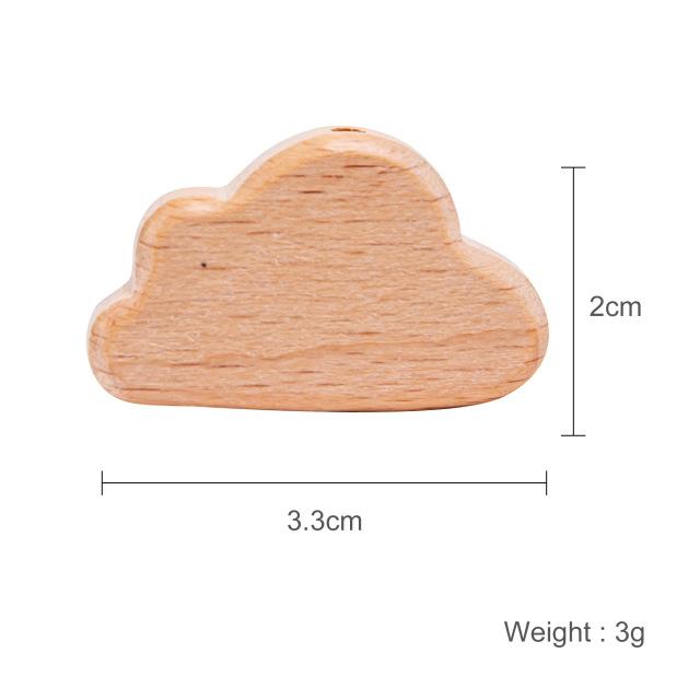 10 szt. Drewniane Koraliki Bukowe Gryzak dla Niemowląt Mini Ptaszki Serduszka Koraliki Łańcuszek do Smoczka Naszyjnik Rzemiosło Biżuteria Produkt dla Dzieci