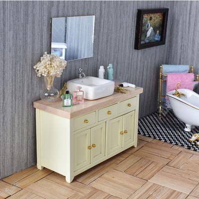 Accessories Wash Basin Figure Bathroom Sink Model Simulation Bathroom Sink Ceramic Dollhouse Toy