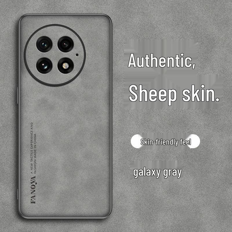 Elegantní pouzdro z ovčí kůže pro OnePlus 13: Plné krytí, Odolný proti pádu, Šetrný k pokožce, Business styl