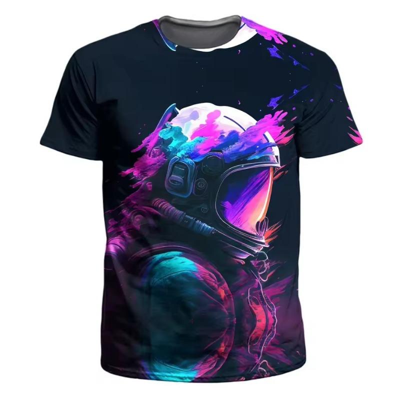 Men's T-Shirts 3D Print Colorful Pattern Round Neck T-Shirts Casual Men Tops Oversized Fashion Tees Clothing