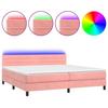 VidaXL Sommier à Lattes de Lit avec Matelas et LED, Lit Rembourré avec Tête de Lit, Lit Double, Lit Adulte de Chambre, 3134488