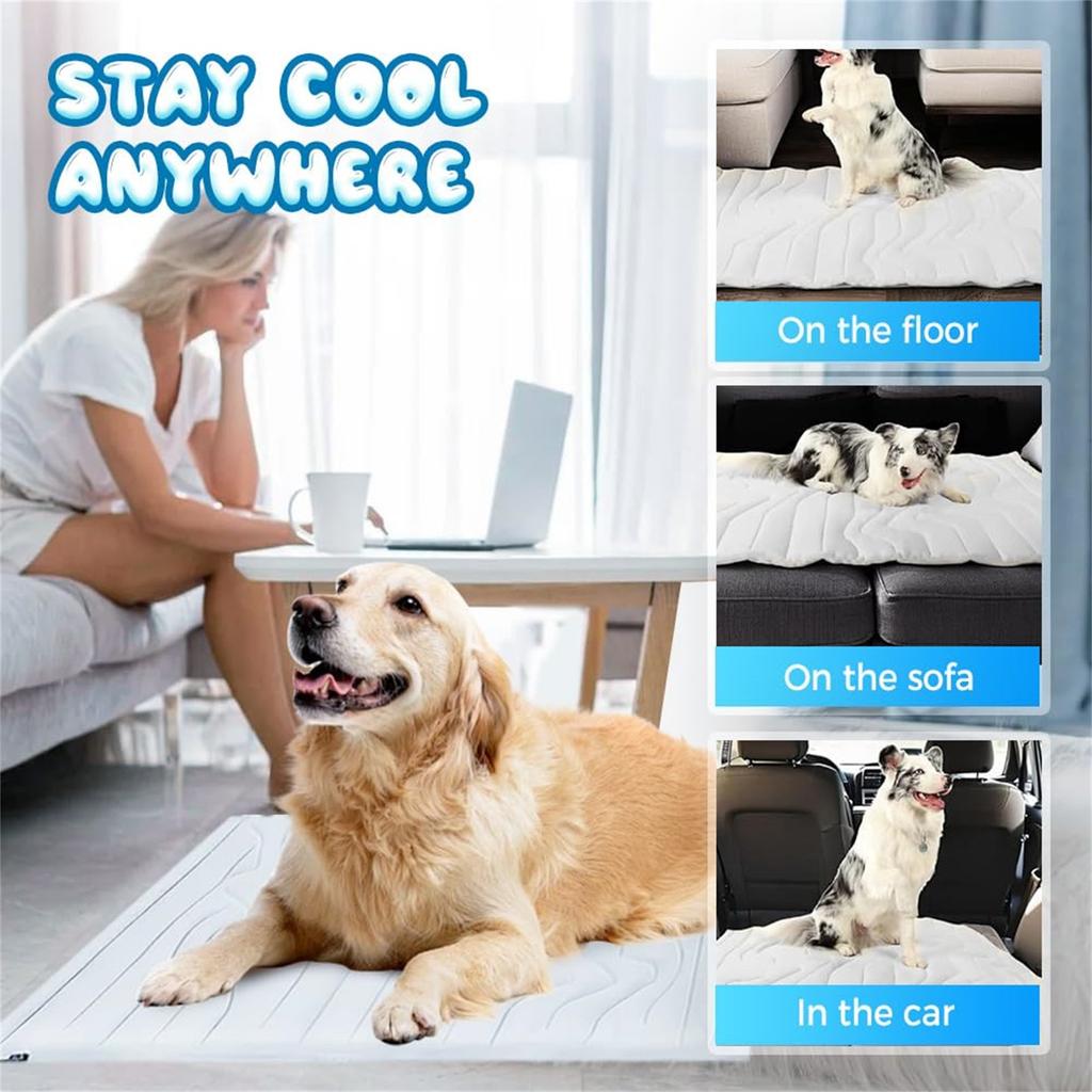 Dog Mat, Upgraded Pet Pad For Dogs Cats, Portable Dog Cool Bed For Summer, Non-Slip Washable, Ideal For Indoor Outdoor Use