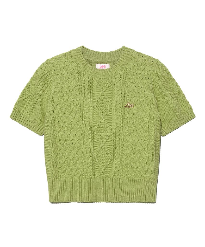 LEE Women'S Chunky Short Sleeve Knit Lime