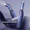 Novo Guarda-chuva com Lanterna LED Combo Guarda-chuva Dobrável Multifuncional com Luz Forte, à Prova de Vento e Protetor Solar - Fábrica