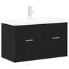 Bathroom Cabinet Black Oak Effect 80 X 38.5 X 46 Cm