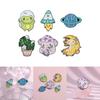 Unique Alloy Cartoon Frog Planet Rocket Brooch Pin Stylish Accessory For Men And Women