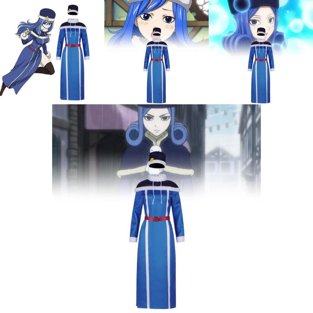 Trendy Juubia Anime Costume With Dress Cloak Hat And Belt Perfect For Halloween Events