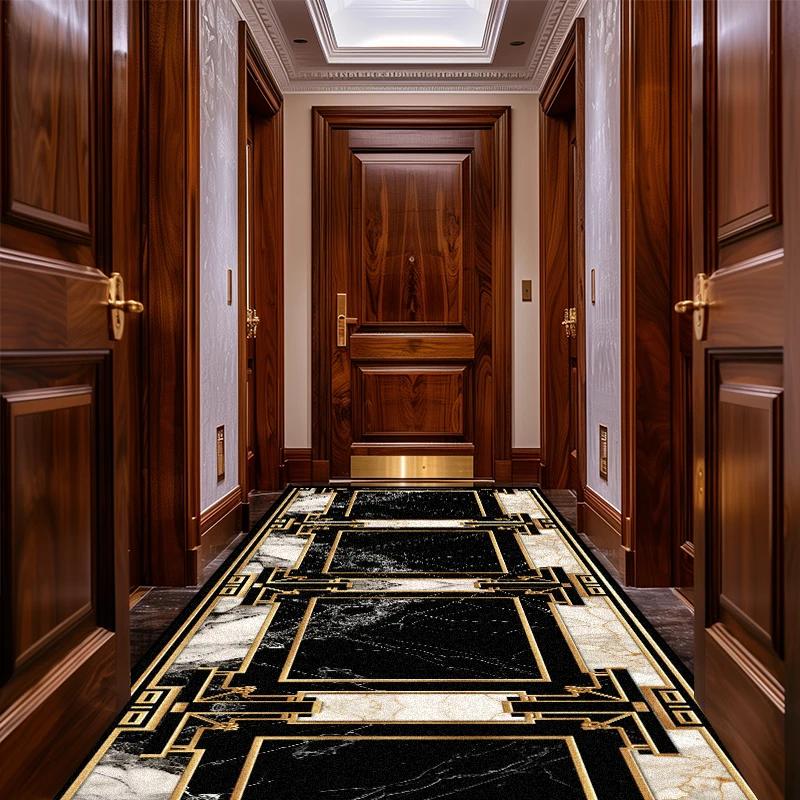 Retro Nordic Aisle Carpet Runner Non-slip Long Corridor Mats Washable Porch Entry Doormat Luxury Living Room Hallway Area Rugs