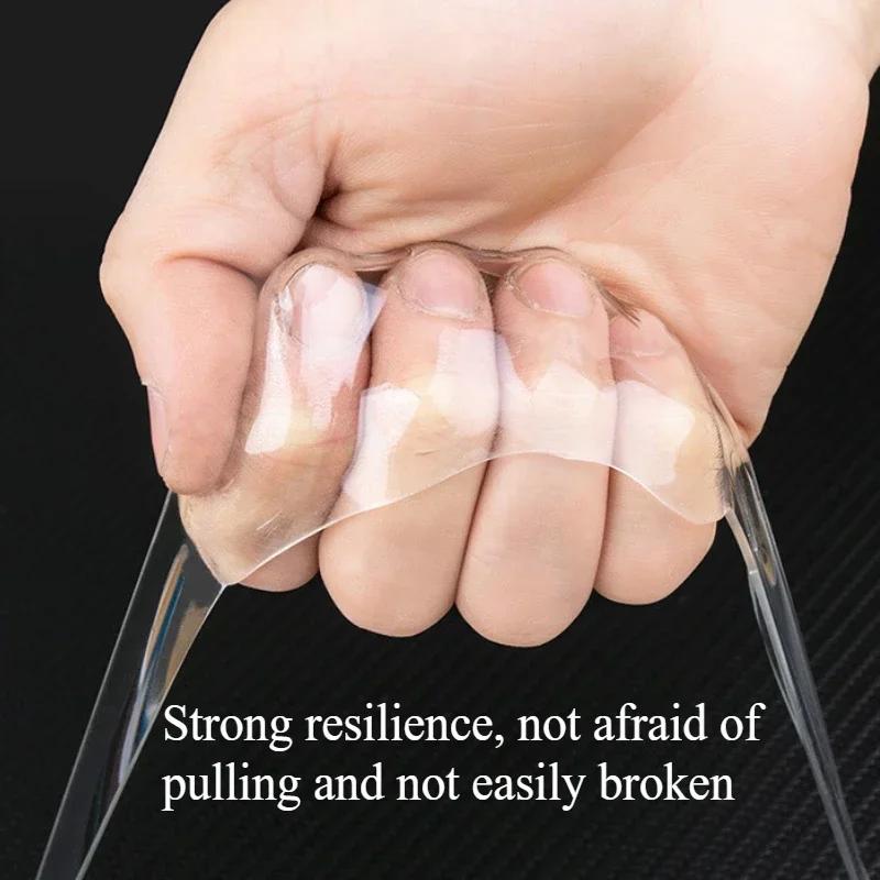 1PC New Nano Tracsless Double Sided Tape 2cm*1m Transparent Reusable Lasting Waterproof Resistant Heat Adhesive Cleanable Car