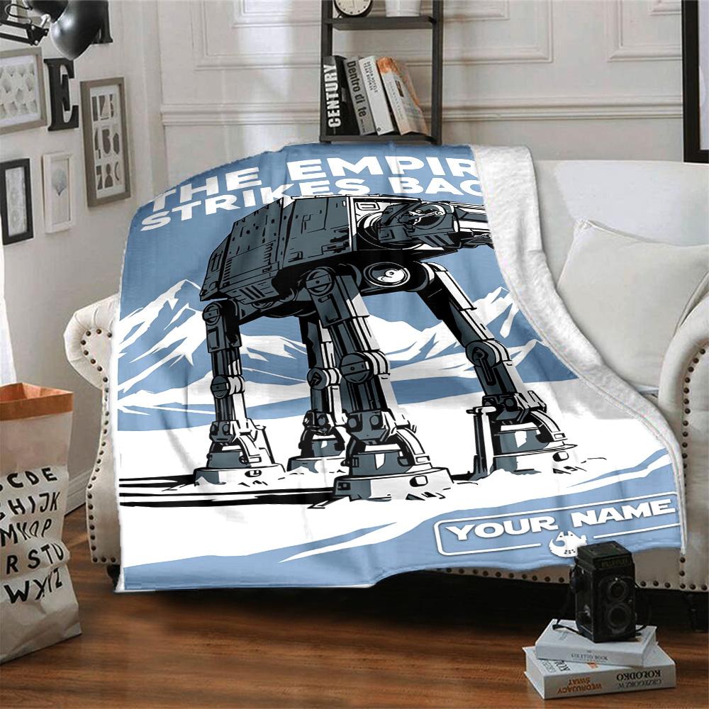 Star Wars Personalized Text Blanket Multi-purpose Personalized Blanket Soft Warm Cozy for Picnics Nap Home Decor Office Chair for All Occasions