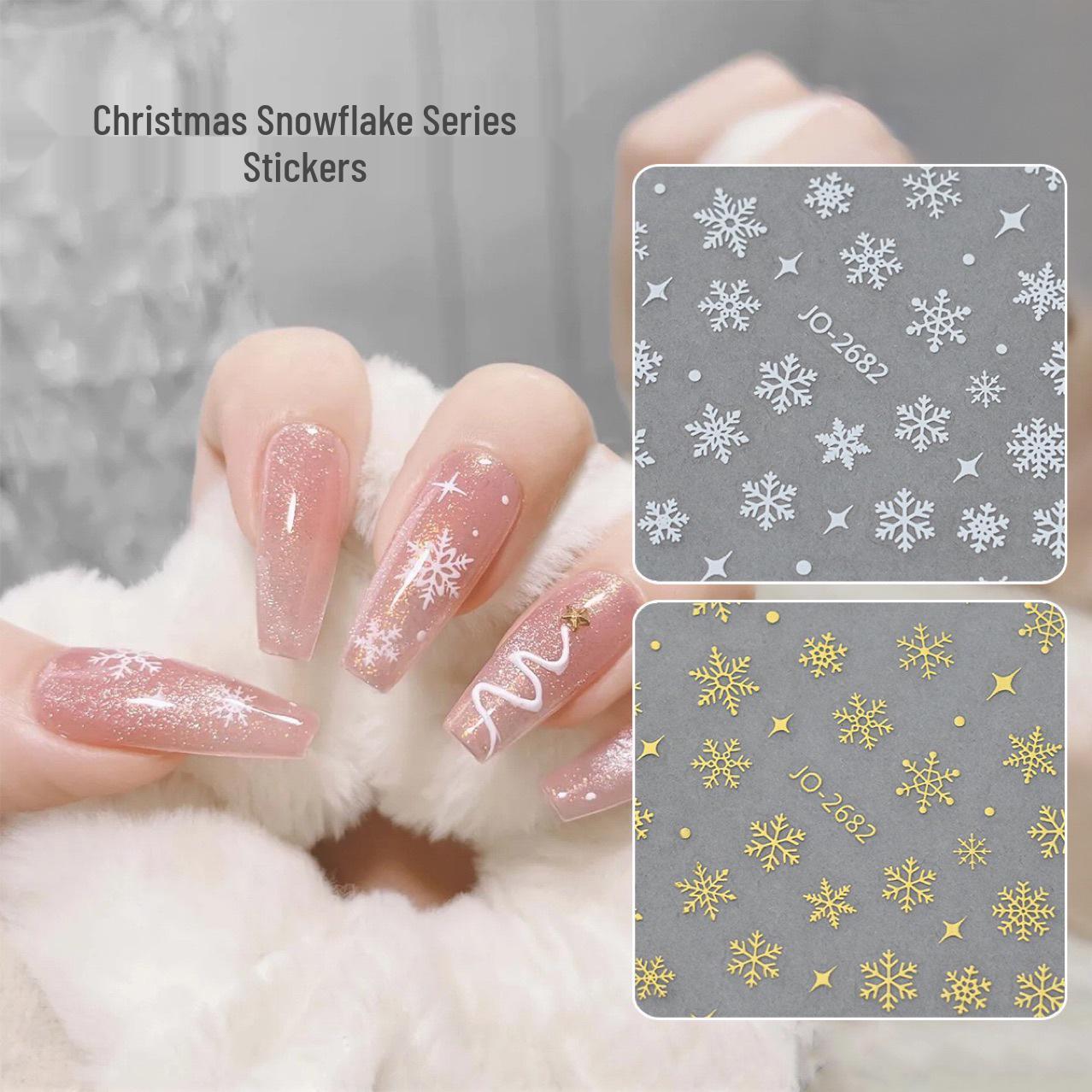 

Laser Snowflake Nail Stickers: Silver, White, Gold Christmas Ornaments Laser Silver JO-2683