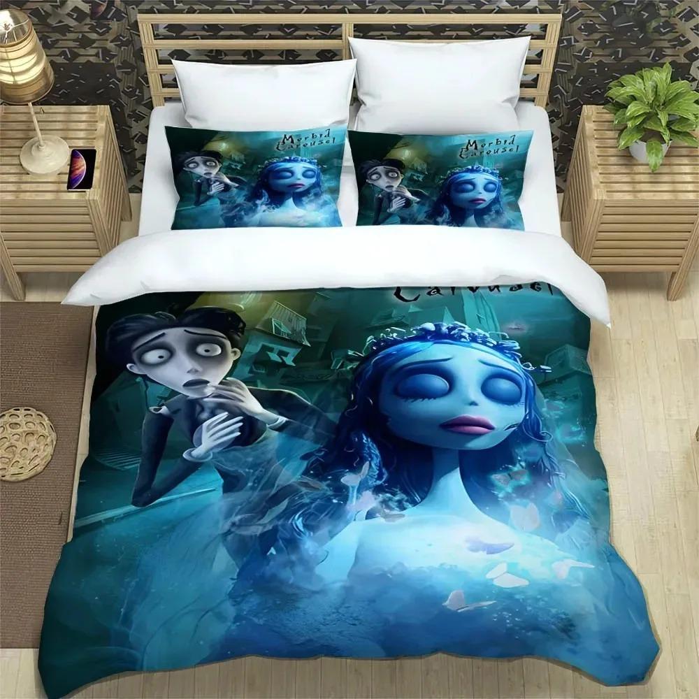 Corpse Bride Cartoon Bedding Sets Exquisite Bed Supplies Set Duvet Cover Bed Comforter Set Bedding Set Luxury Birthday Gift