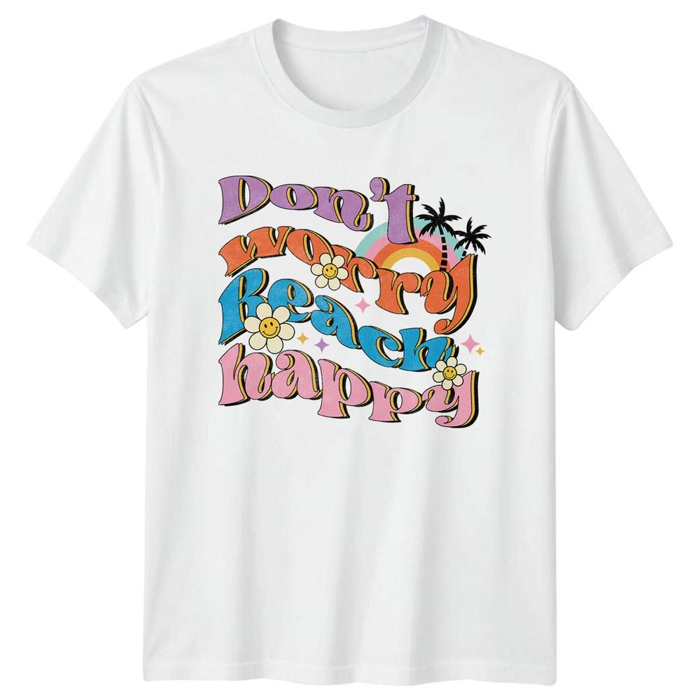 Dont Worry Beach Happy Retro Summer TShirt S
