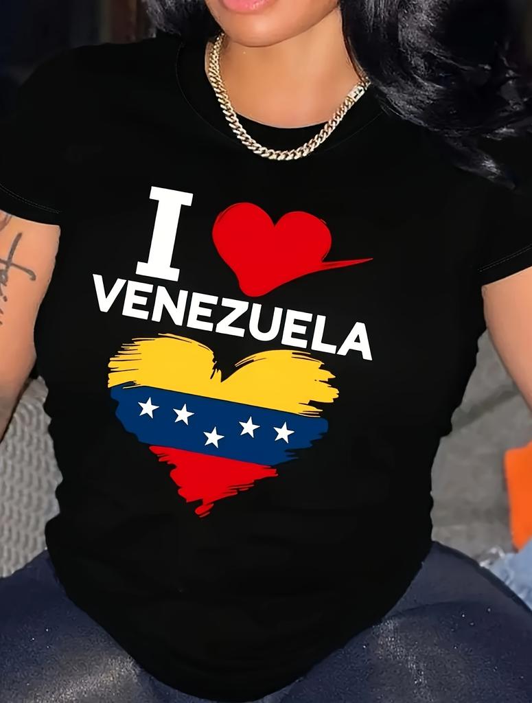 I Love Venezuela Heart Flag T-shirt