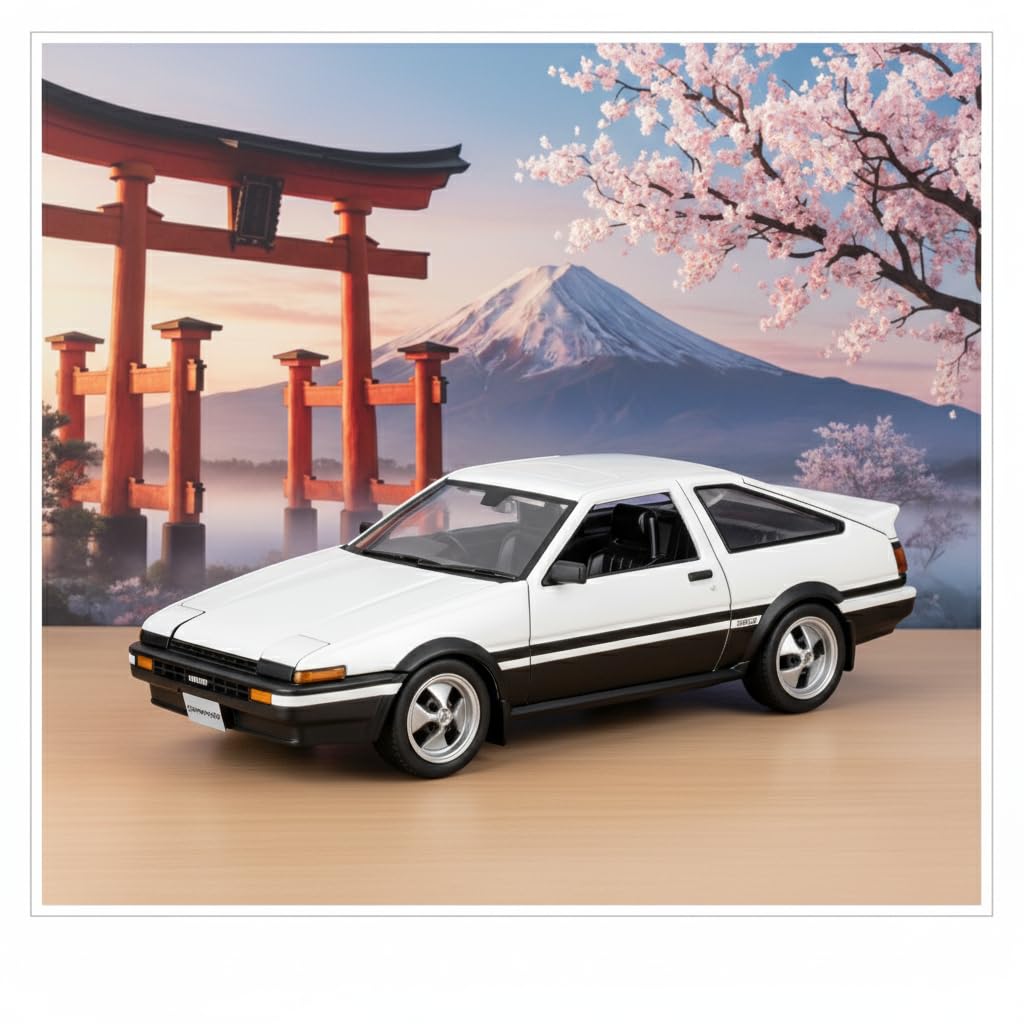 Maisto 1/24 Scale Toyota Sprinter Trueno AE86 White/Black / Diecast Model Car, Finished Model, 32916 WT
