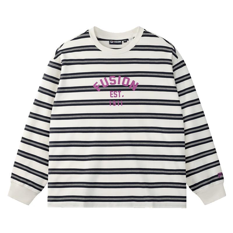 Fila FUSION Unisex Striped Pure Cotton Long-Sleeve T-Shirt