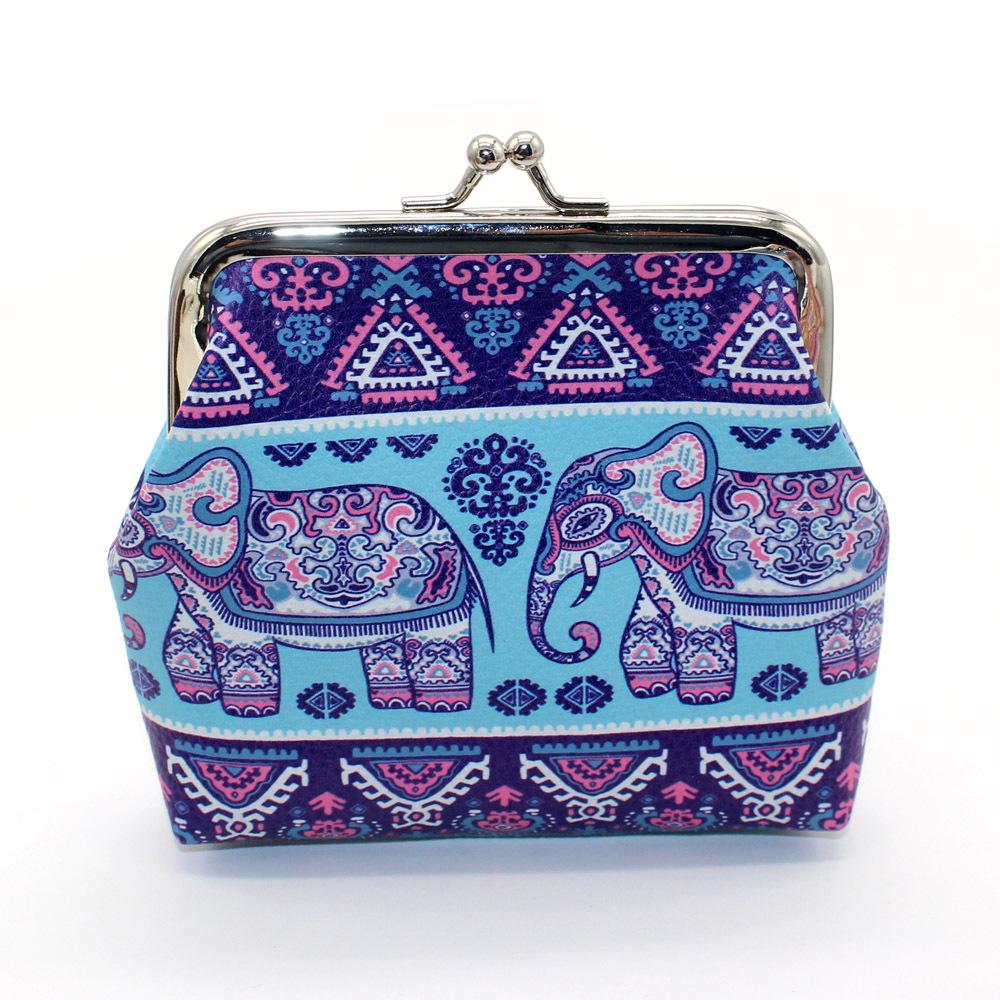 Bohemian Mini Coin Purse: 4-Inch Clip Bag for Cards, Ladies' Clutch