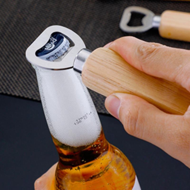 New 10pcs/Set Handheld Wine Beer Soda Glass Cap Bottle Opener for Home Kitchen Bar for Bartender Bottle Opener Rubber Wood Tool 6