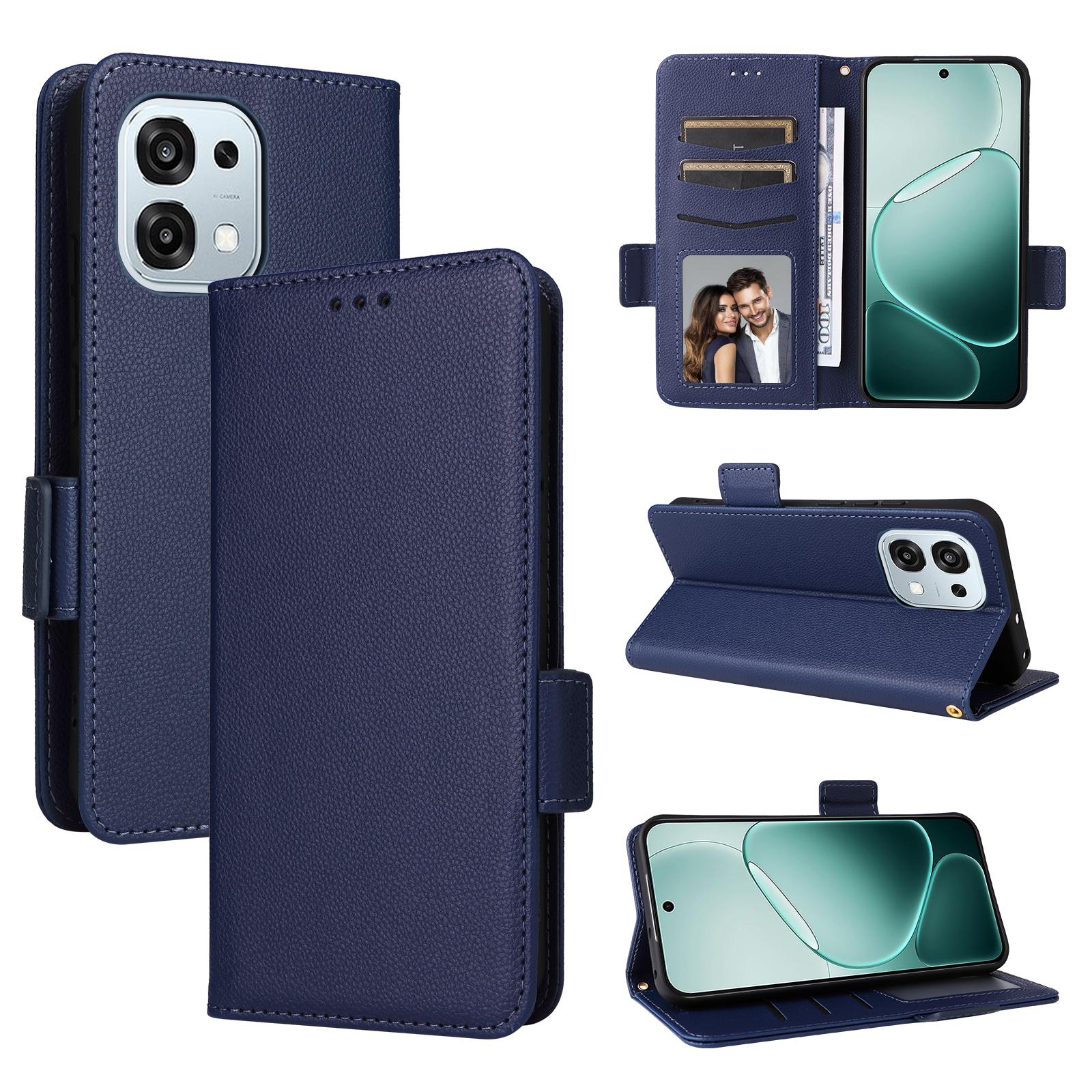 

Чохол-книжка для OPPO A6 Pro Шкіряний чохол для телефону Захист всього корпусу [Блокування RFID] Захисні чохли for OPPO A6 Pro темно-синього кольору