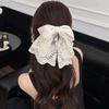 Korean Polka Dot Bow Claw Hair Clip - High-End Cloud Bubble Design for Women