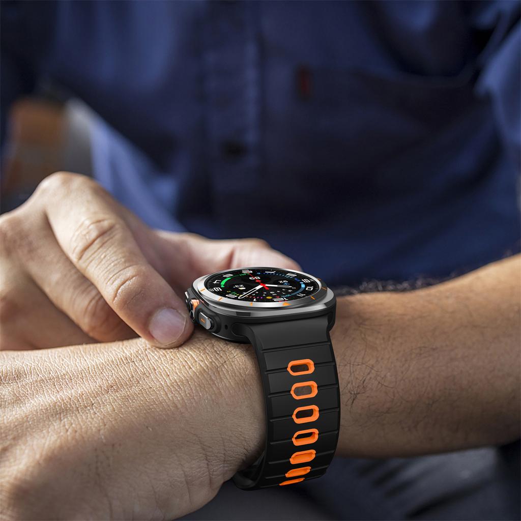 Sports Two-Tone Silicone Strap For Samsung Galaxy Watch Ultra 47mm Watchband Accessories For Samsung Galaxy Ultra Band Bracelet