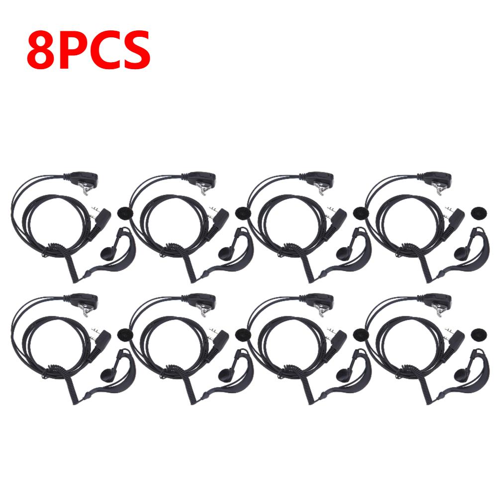 10-1pcs 2 PIN PTT MIC Interphone Earphone Earpiece Walkie Talkie Headset with Microphone for Baofeng UV5R BF-480/490/320/V6