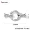 14K Gold Plated Brass With Zircon Round Fastener Clasps Lock,Closured Clasps Connector For DIY Jewelry Making Accessories
