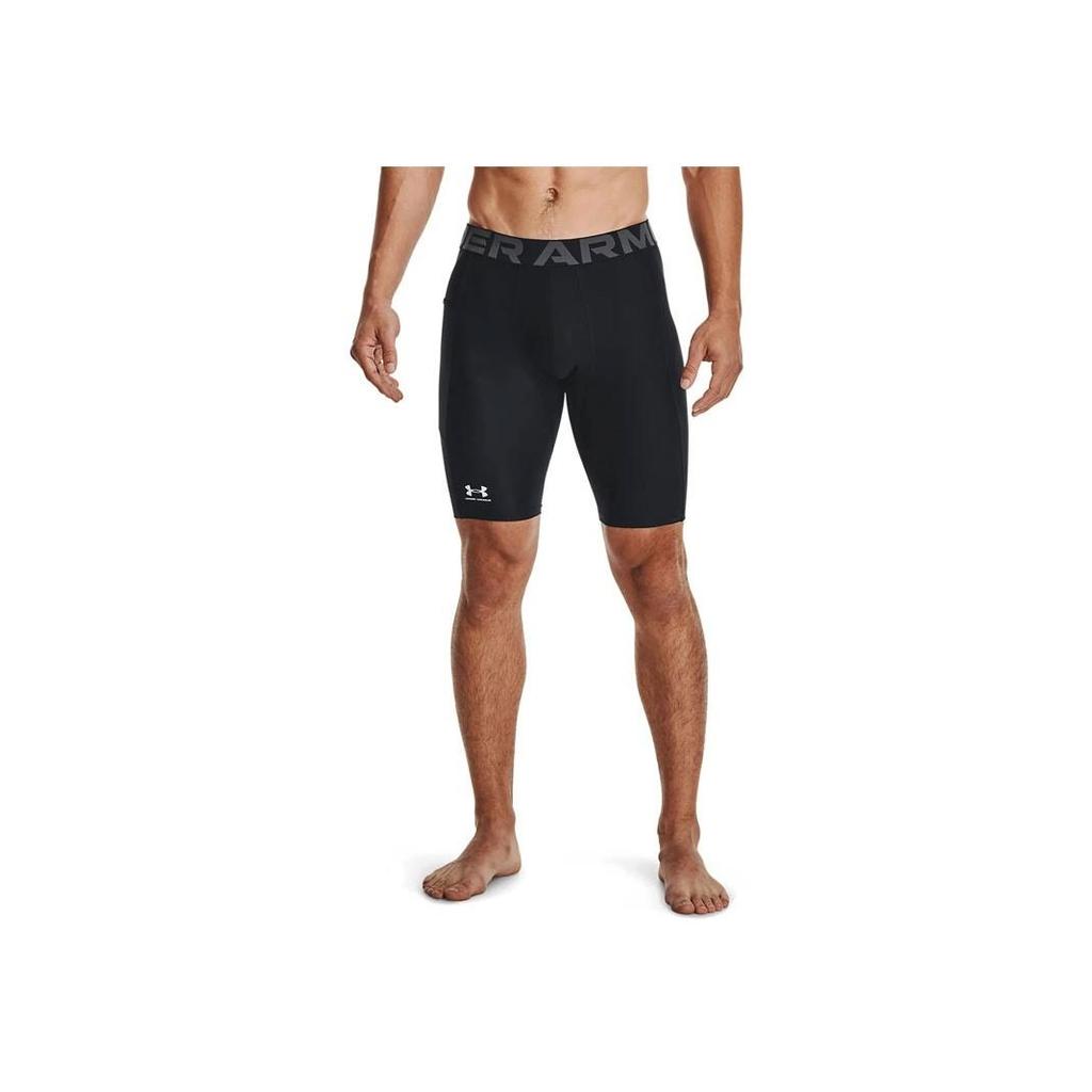 Under Armour HeatGear Logo Print Quick-Dry Compression Shorts Men Black 1361602-001