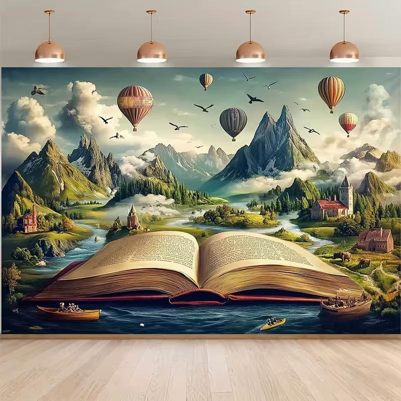 

2D Магическая Книжка с Картинками Фон Горный Пейзаж Фон для Фотографии 47.2x31.5inch/120*80cm