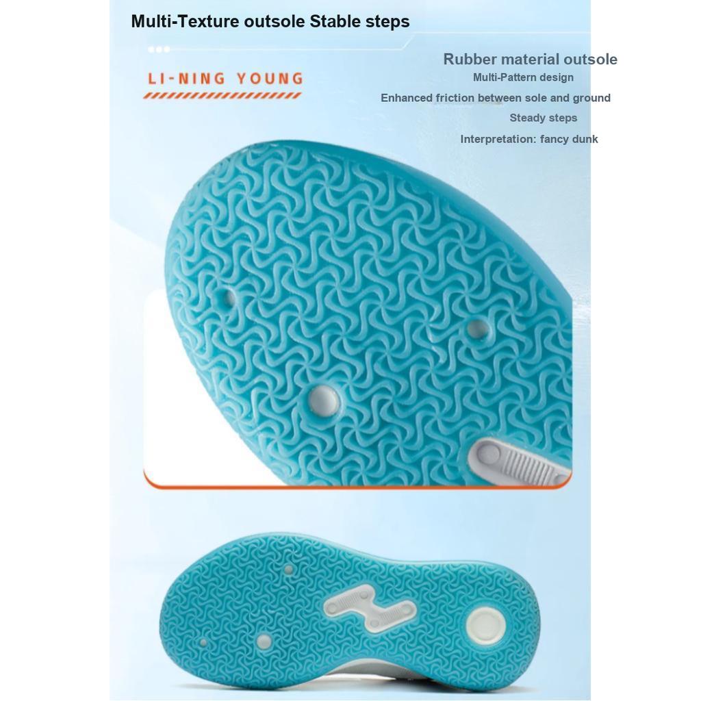 LiNing Yu Shuai 16 Tlumení nárazů Protiskluzové Odolné proti opotřebení Odrazové Středně vysoké Basketbalové boty Dětské basketbalové boty Bílé Černé Modré YKBS100-1