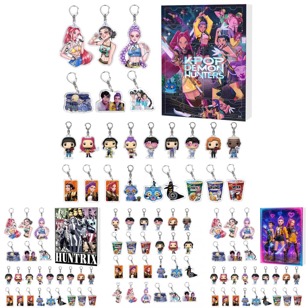 Hunter Advent Calendar With 24 Acrylic Car Pendant Keychains For Gift Giving