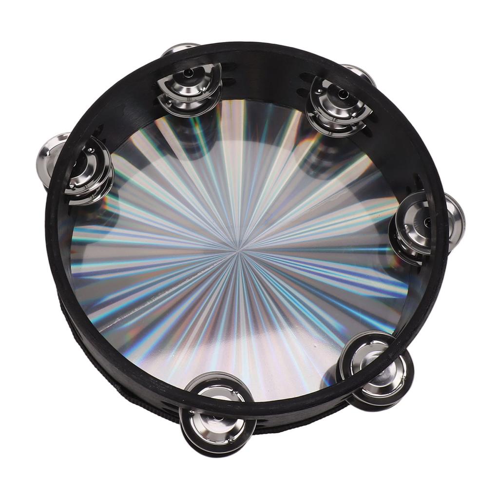 Tambourine Double Row Jingles Drum Metal Bell Handheld Drum Kids Percussion Musical Instrument 10