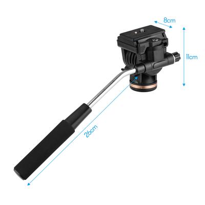 Profesionálny fotoaparát Video Fluid Drag Pan Head Tlmenie Hlava statívu Nosnosť 6 kg s rukoväťou 1/4