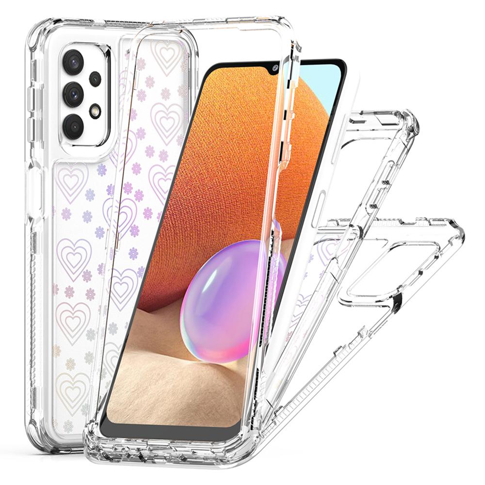 Phone Case For Samsung Galaxy A13 4G/5G/A04 4G (164.4mm)/A04s 4G (164.7mm)/A32 5G Clear Acrylic TPU Hybrid Cover with Laser-printed Film