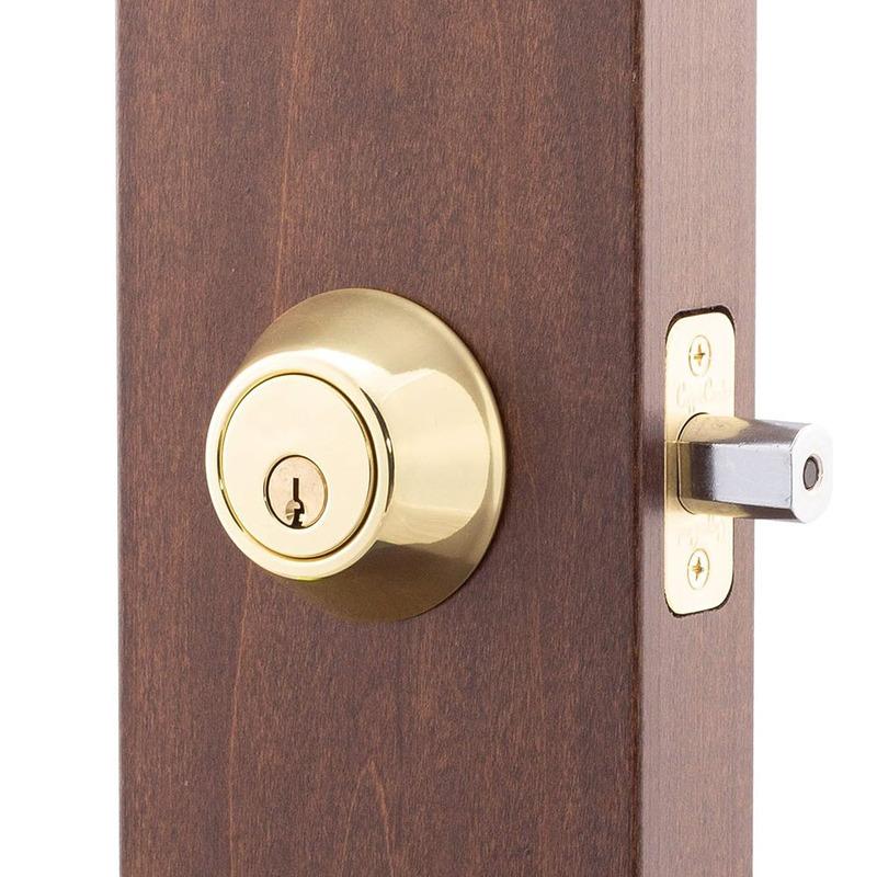 Single Cylinder Deadbolt, Round Deadbolt Lock with Keys, Modern Door Locks with Deadbolt, Deadbolt for Front Door Entrance