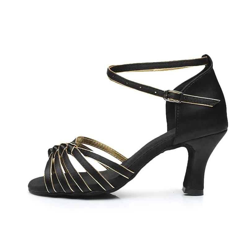 Ladies Girls Black Red White Satin Mid High Heel 5cm 7cm Satin Tango/Samba/Latin/Ballroom/Salsa Dance Shoes For Women