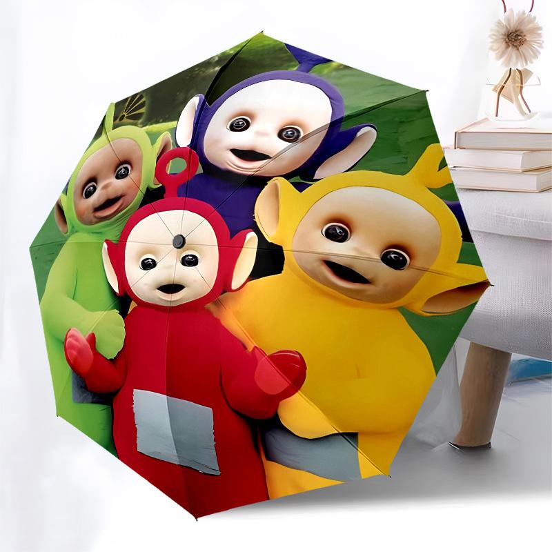 Teletubbies, Outdoor Automatic Opening and Closing, 8 Rib Structure Portable Umbrella, Suitable for Men and Women In All Seasons Perfect Gi