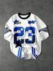 Women's Summer Minimalist Round Neck Short Sleeve Loose Casual Sports Y2k T-Shirt With Number 23 Print Jerseys