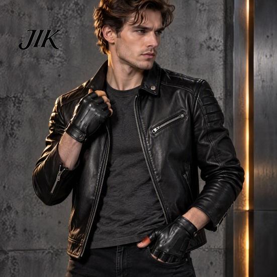 Cool Button Detail Gloves 1 Pair Punk Fingerless for Men Women, Faux Leather Goth Accessories Outfits Anti-slip Tactical Cycling Driving And