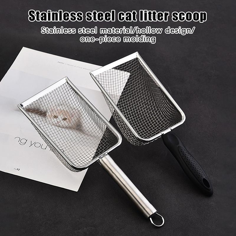 Pet Cleaning Tools Stainless Steel Feces Shovel Net Cat Litter Shovel Reptiles Lizard Sand Shovel Mesh Screen Fecal Spoon